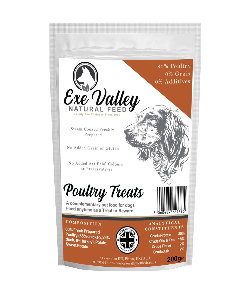 Buy Poultry Dog Treats Subscription Quality foods by family run Exe Valley Pet Foods