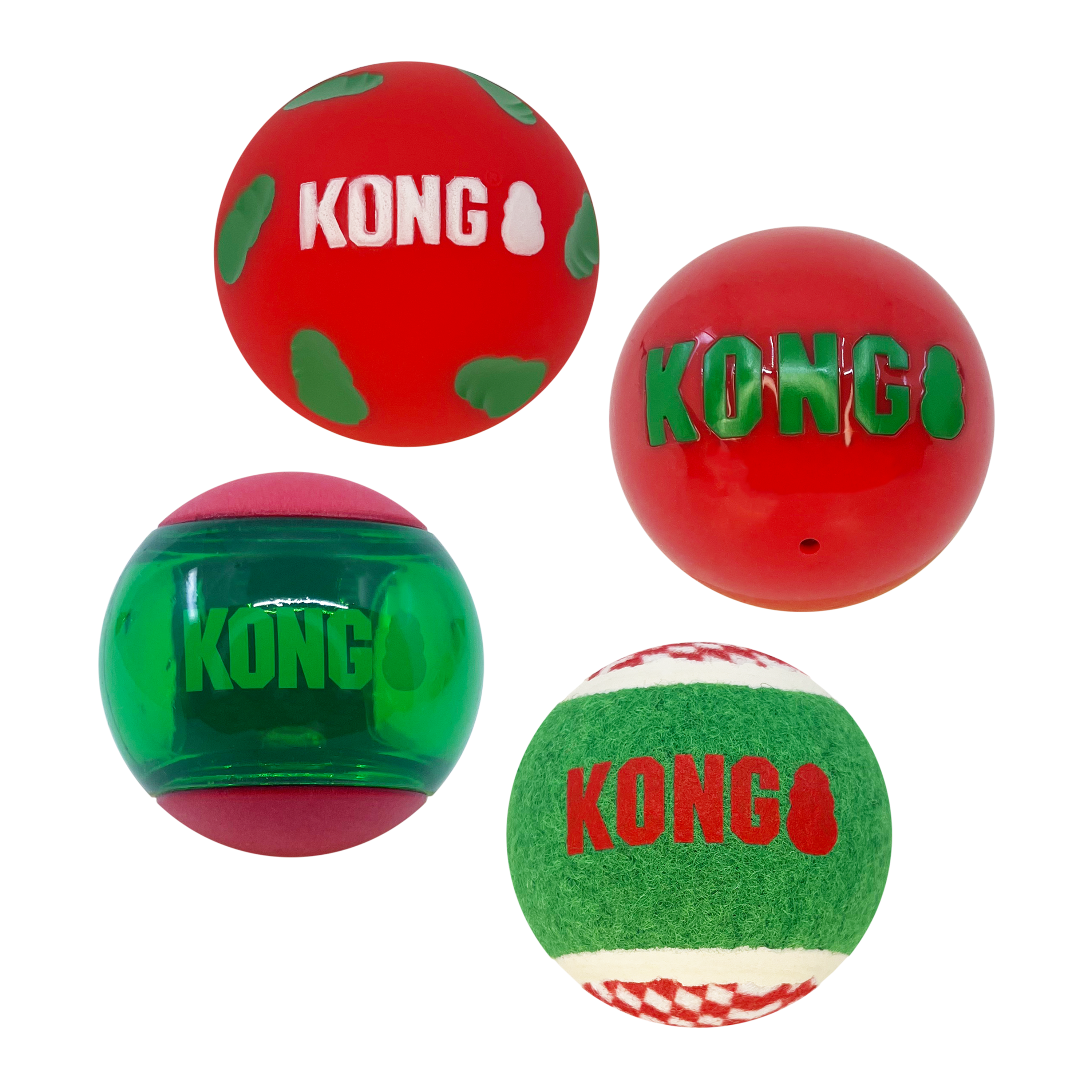 KONG Holiday Occasions Balls 4-pk Md